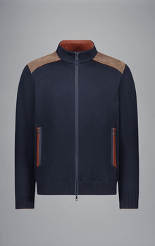  Paul & Shark - Cardigan de laine avec appliqués de velours cordé - LE CAPITAINE D'A BORD