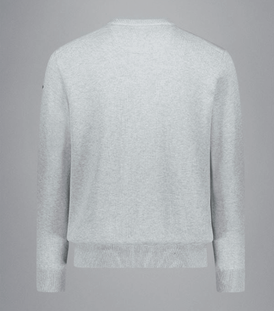 Paul & Shark - Chandail col rond de coton Fresco avec appliqués de lin aux épaules - LE CAPITAINE D'A BORD