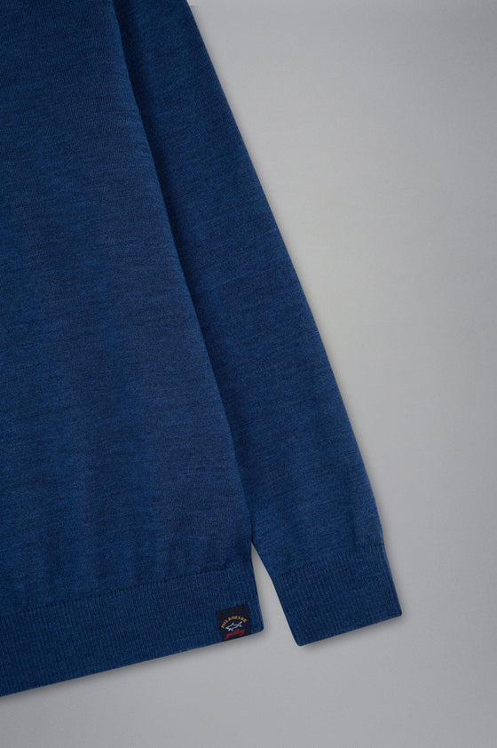 Paul & Shark - Chandail col rond de laine avec appliqués Alcantara® - LE CAPITAINE D'A BORD