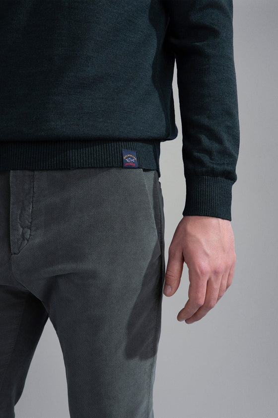 Paul & Shark - Chandail col rond de laine avec appliqués Alcantara® - LE CAPITAINE D'A BORD