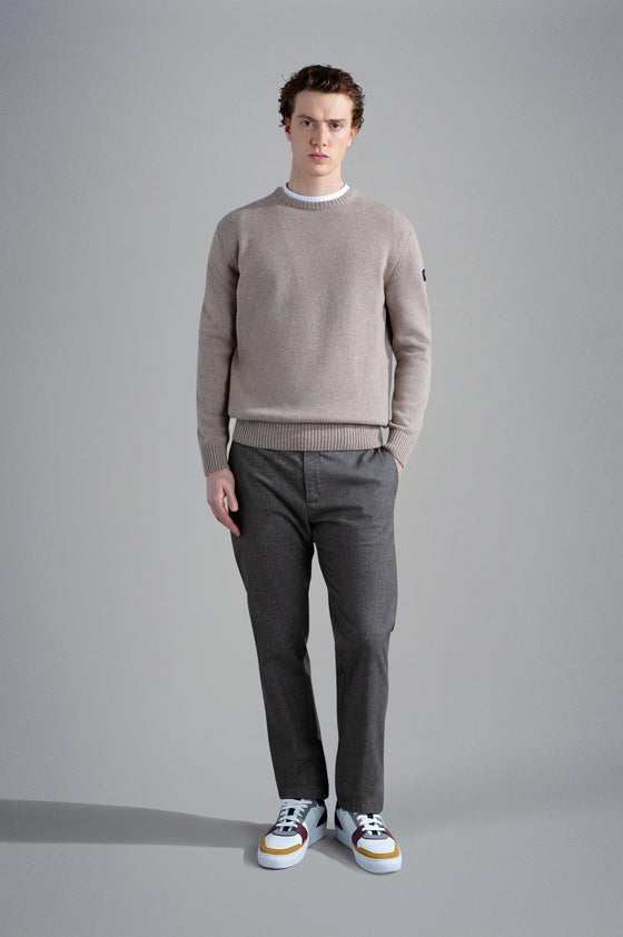 Paul & Shark - Chandail col rond de laine Shetland Eco-Wool - LE CAPITAINE D'A BORD