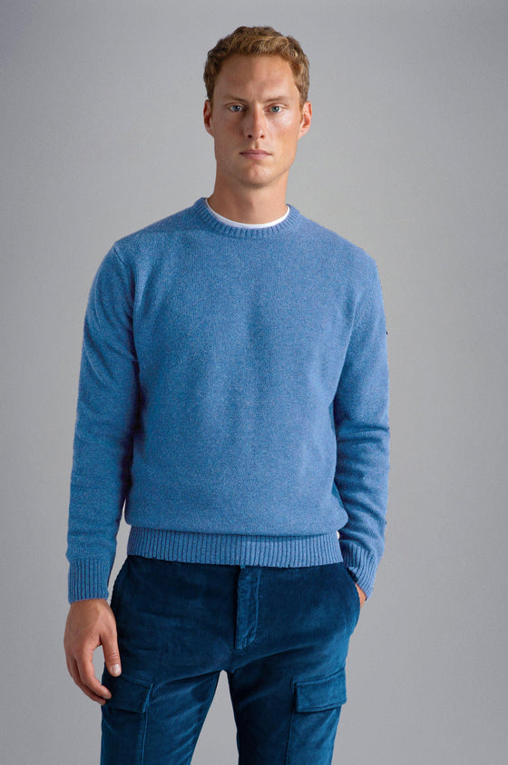 Paul & Shark - Chandail col rond de laine Shetland Eco-Wool - LE CAPITAINE D'A BORD