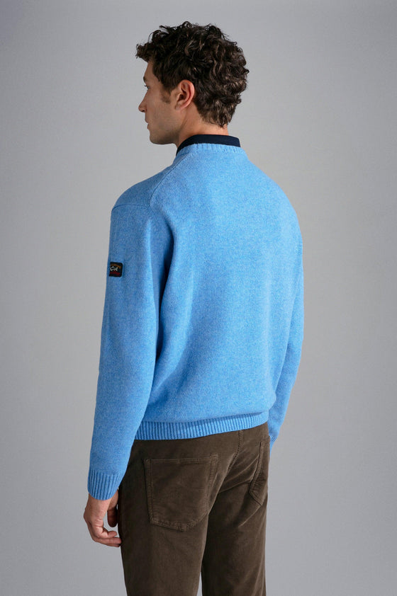 Paul & Shark - Chandail col rond de laine Shetland Eco-Wool - LE CAPITAINE D'A BORD