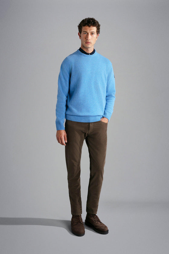 Paul & Shark - Chandail col rond de laine Shetland Eco-Wool - LE CAPITAINE D'A BORD