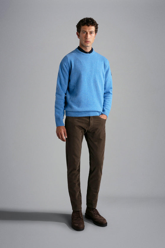 Paul & Shark - Chandail col rond de laine Shetland Eco-Wool - LE CAPITAINE D'A BORD