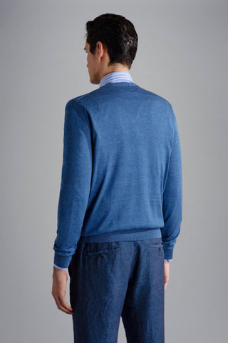 Paul & Shark - Chandail col V de soie et coton Riviera - LE CAPITAINE D'A BORD