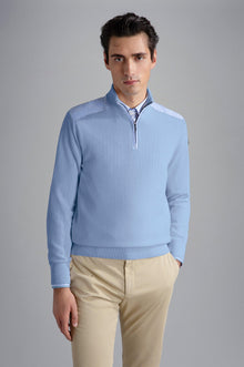  Paul & Shark - Chandail col zip de coton Fresco avec appliqués de lin - LE CAPITAINE D'A BORD