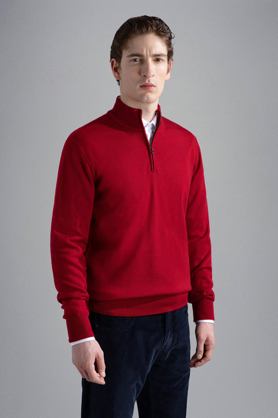 Paul & Shark - Chandail col zip de laine mérinos - LE CAPITAINE D'A BORD