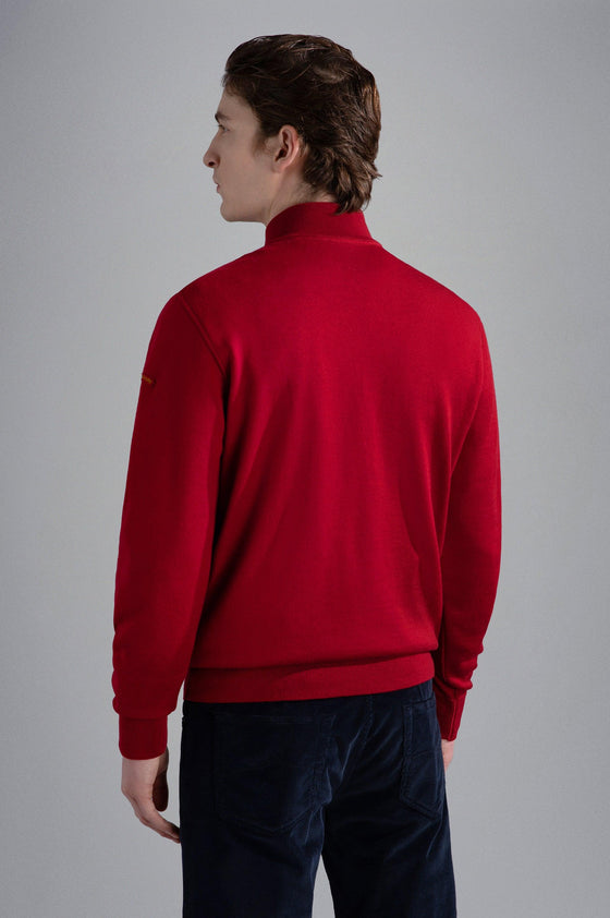 Paul & Shark - Chandail col zip de laine mérinos - LE CAPITAINE D'A BORD