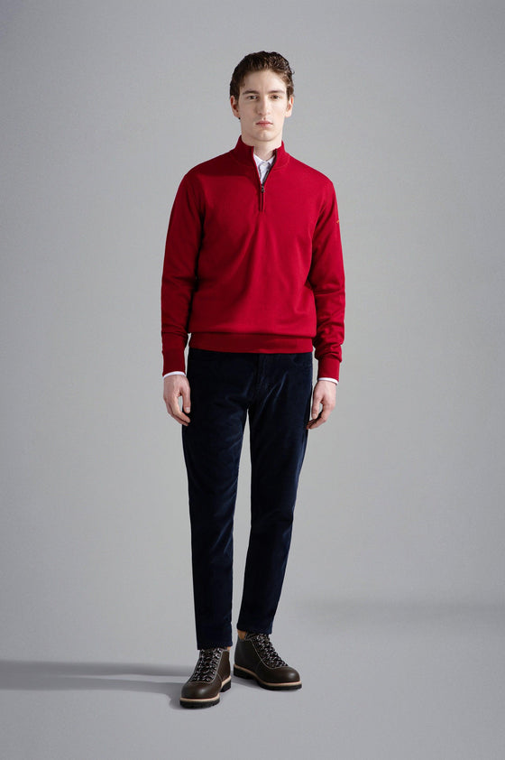 Paul & Shark - Chandail col zip de laine mérinos - LE CAPITAINE D'A BORD