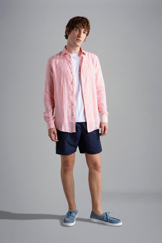 Paul & Shark - Chemise de lin manches longues à rayures - LE CAPITAINE D'A BORD