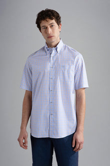  Paul & Shark - Chemise manches courtes à carreaux de coton Silver Collection - LE CAPITAINE D'A BORD
