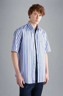 Paul & Shark - Chemise manches courtes rayée de coton - LE CAPITAINE D'A BORD