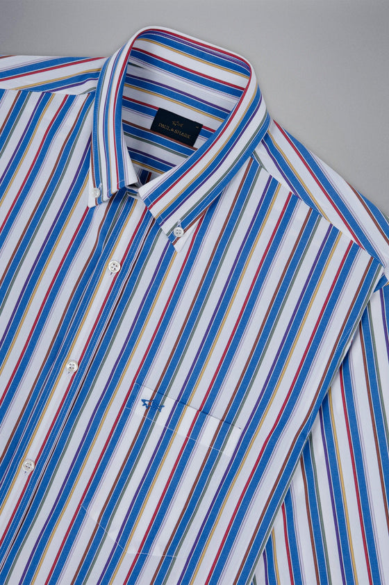 Paul & Shark - Chemise manches courtes rayée de coton - LE CAPITAINE D'A BORD