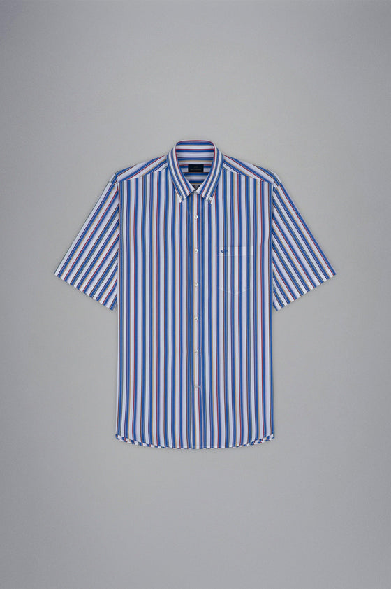 Paul & Shark - Chemise manches courtes rayée de coton - LE CAPITAINE D'A BORD