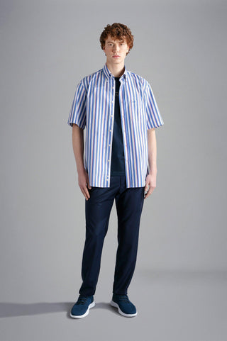 Paul & Shark - Chemise manches courtes rayée de coton - LE CAPITAINE D'A BORD
