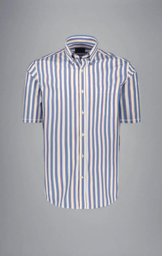 Paul & Shark - Chemise manches courtes rayée de coton - LE CAPITAINE D'A BORD