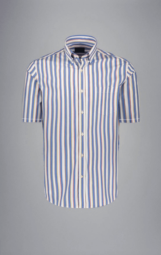 Paul & Shark - Chemise manches courtes rayée de coton - LE CAPITAINE D'A BORD