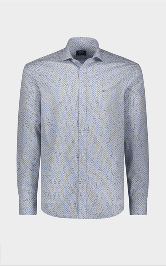 Paul & Shark - Chemise manches longues à motifs de coton - J Fit - LE CAPITAINE D'A BORD