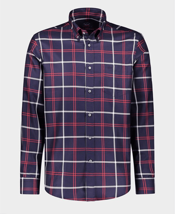Paul & Shark - Chemise manches longues carreaux coton Silver Collection - LE CAPITAINE D'A BORD