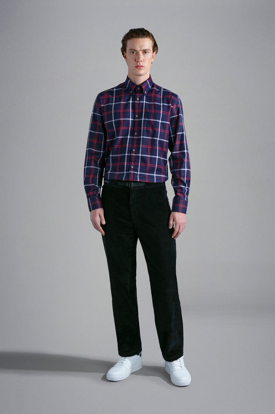 Paul & Shark - Chemise manches longues carreaux coton Silver Collection - LE CAPITAINE D'A BORD