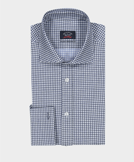 Paul & Shark - Chemise manches longues motif Pied-de-poule Performance - J Fit - LE CAPITAINE D'A BORD