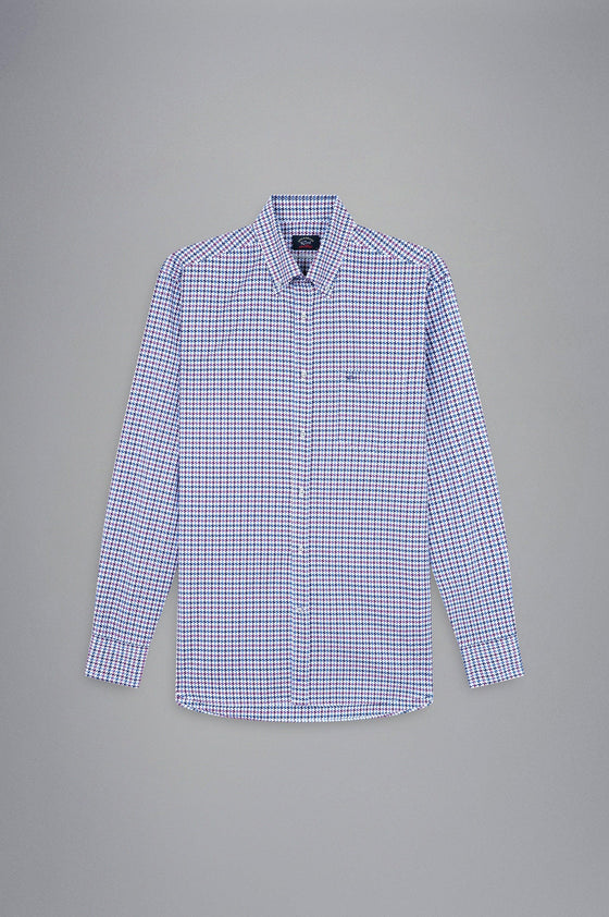 Paul & Shark - Chemise manches longues pied-de-poule coton Silver Collection - LE CAPITAINE D'A BORD