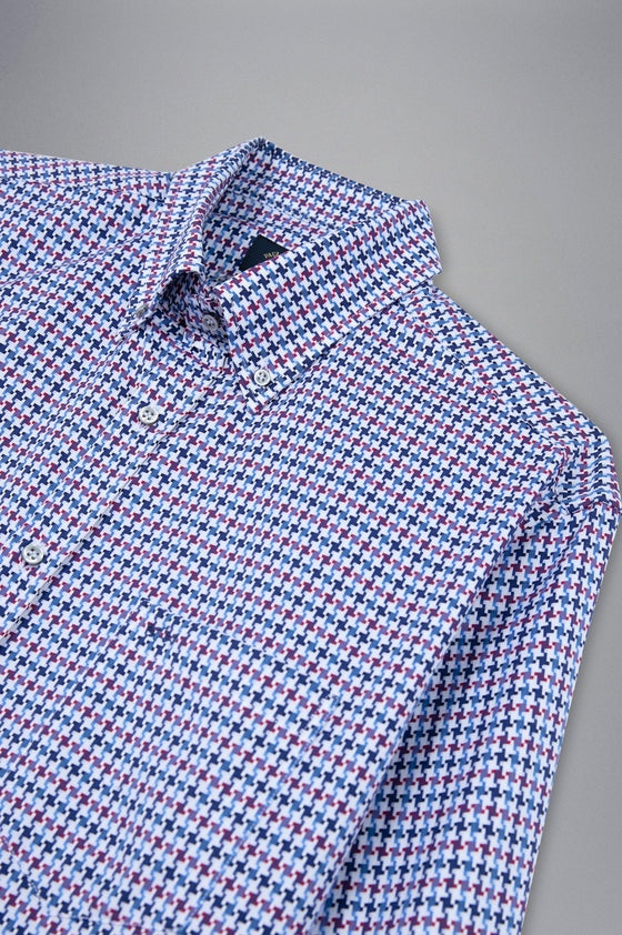 Paul & Shark - Chemise manches longues pied-de-poule coton Silver Collection - LE CAPITAINE D'A BORD