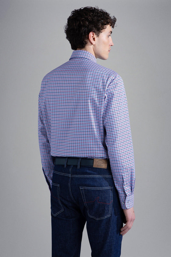 Paul & Shark - Chemise manches longues pied-de-poule coton Silver Collection - LE CAPITAINE D'A BORD