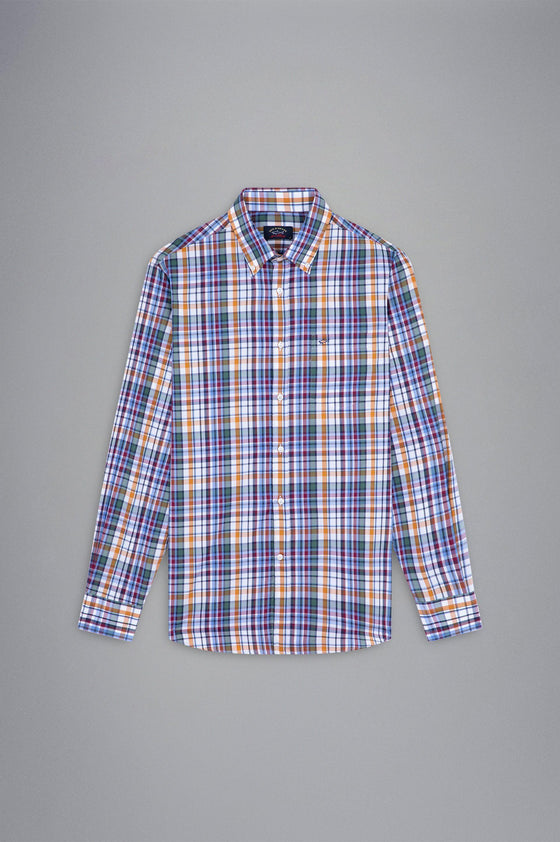 Paul & Shark - Chemise manches longues twill de coton à carreaux - LE CAPITAINE D'A BORD
