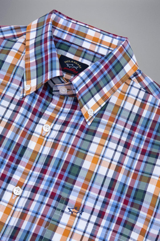 Paul & Shark - Chemise manches longues twill de coton à carreaux - LE CAPITAINE D'A BORD