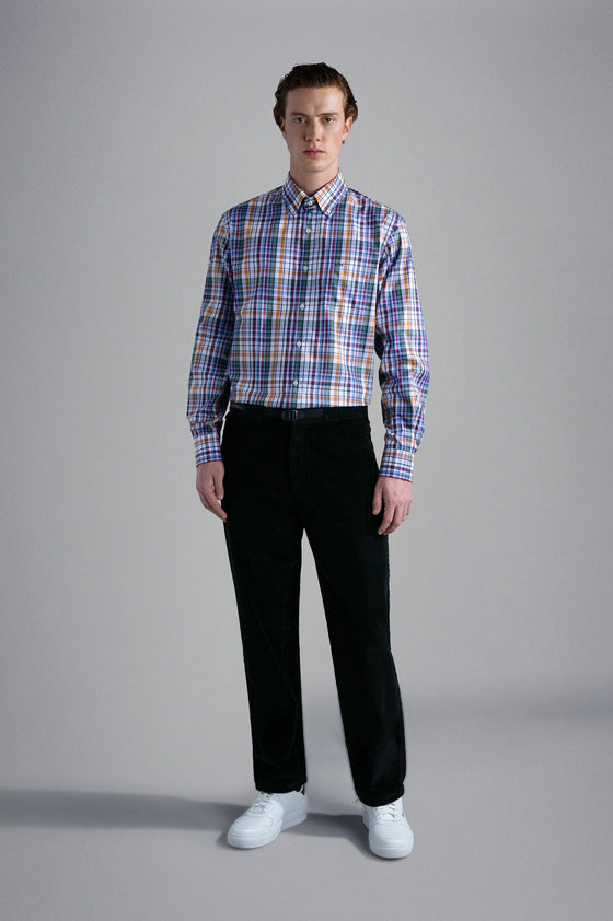 Paul & Shark - Chemise manches longues twill de coton à carreaux - LE CAPITAINE D'A BORD