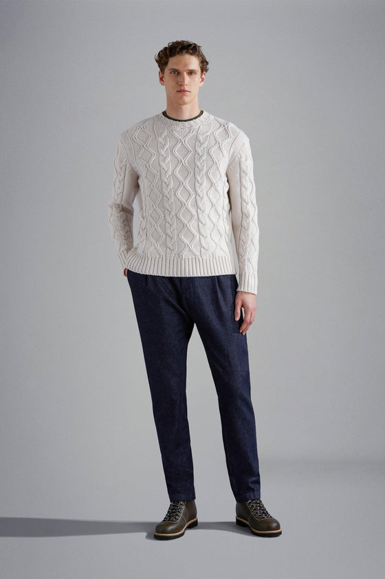 Paul & Shark - Col rond de laine mérinos à cables - LE CAPITAINE D'A BORD