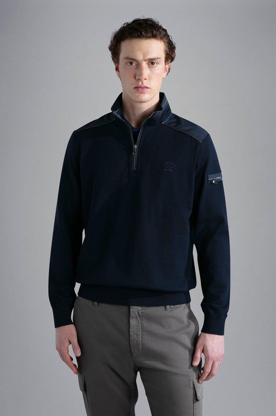 Paul & Shark - Col zip de laine avec appliqués de nylon - LE CAPITAINE D'A BORD