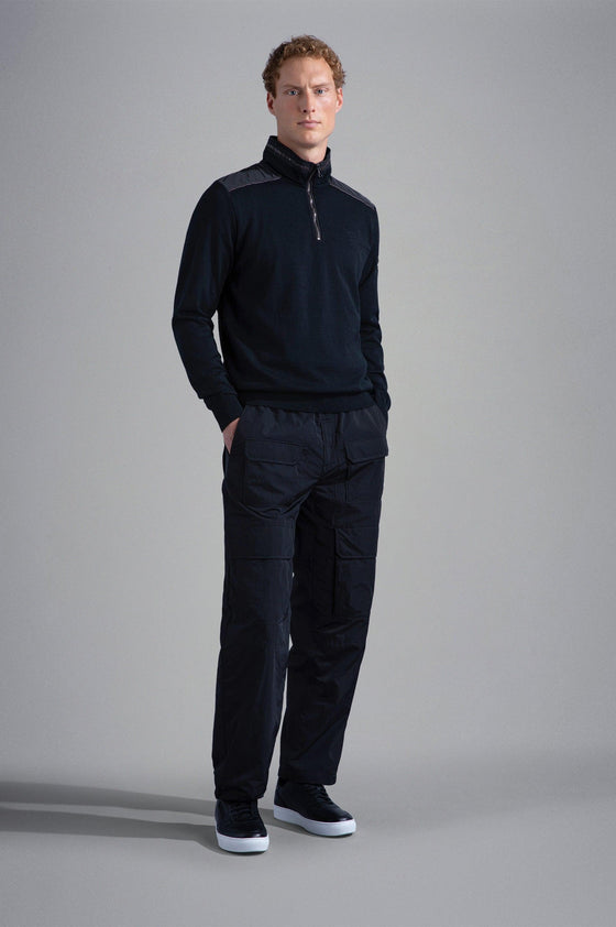 Paul & Shark - Col zip de laine avec appliqués de nylon - LE CAPITAINE D'A BORD