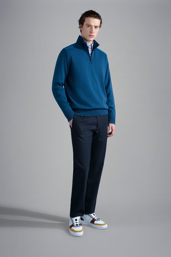 Paul & Shark - Col zip de laine avec appliqués de nylon - LE CAPITAINE D'A BORD