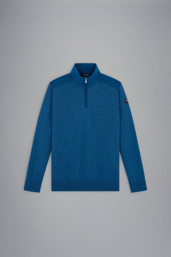 Paul & Shark - Col zip de laine avec appliqués de nylon - LE CAPITAINE D'A BORD