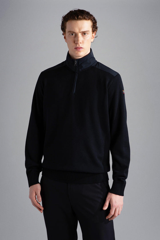 Paul & Shark - Col zip de laine avec appliqués de nylon - LE CAPITAINE D'A BORD
