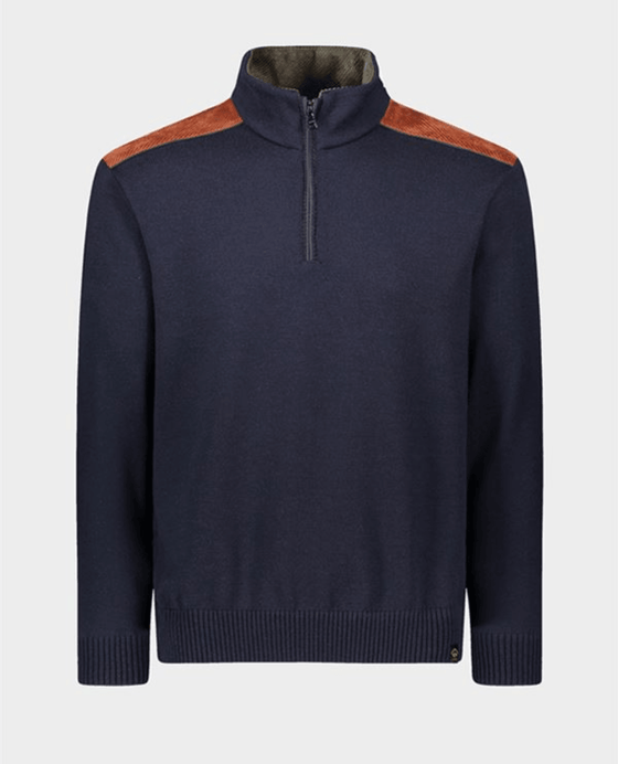 Paul & Shark - Col zip de laine avec appliqués de velours cordé - LE CAPITAINE D'A BORD