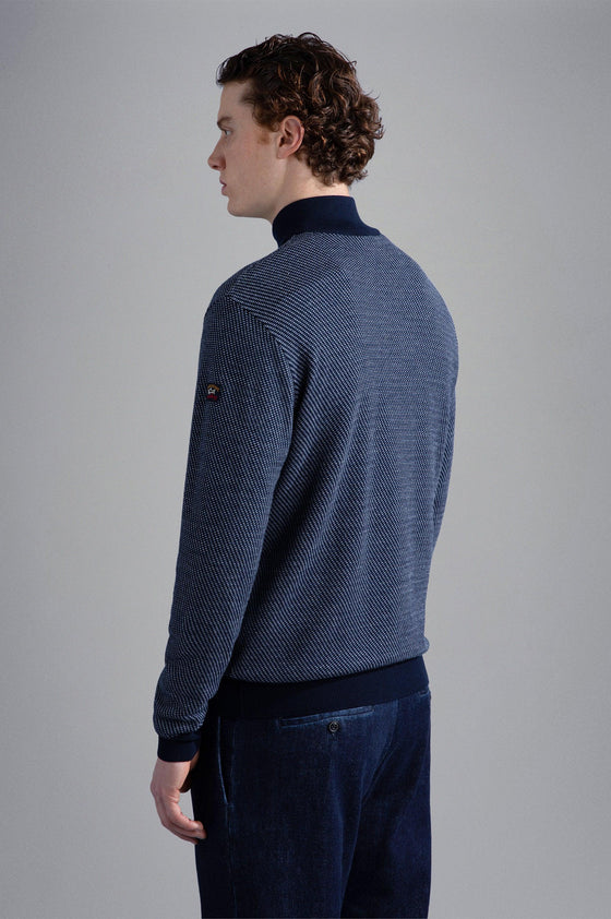 Paul & Shark - Col zip de laine BEAUFORT Tasmanian 120's - LE CAPITAINE D'A BORD