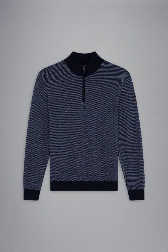 Paul & Shark - Col zip de laine BEAUFORT Tasmanian 120's - LE CAPITAINE D'A BORD