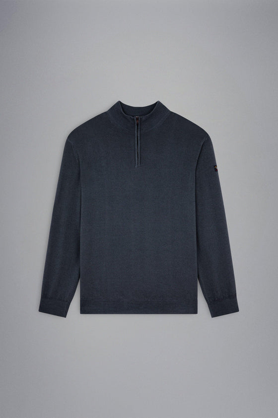 Paul & Shark - Col zip de laine mérinos effet délavé - LE CAPITAINE D'A BORD