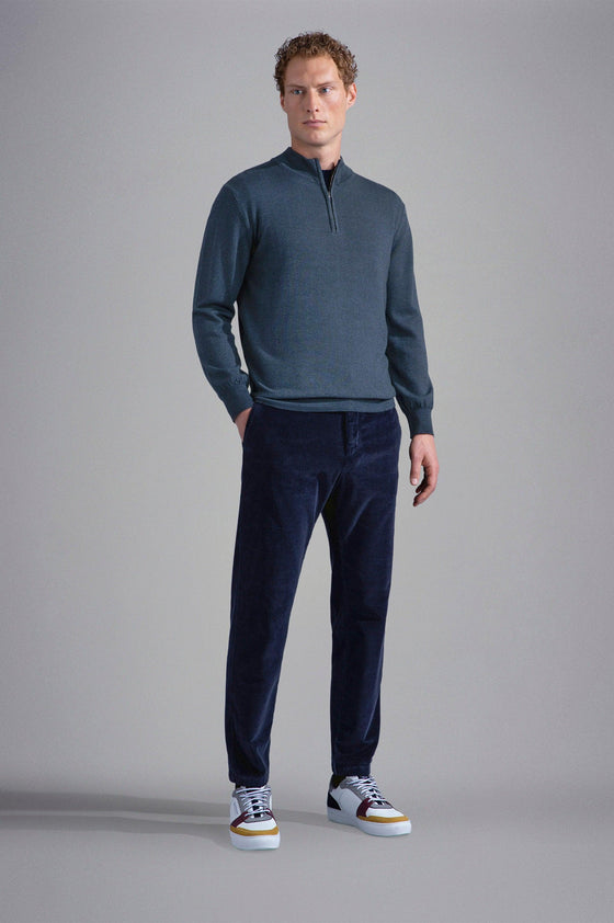 Paul & Shark - Col zip de laine mérinos effet délavé - LE CAPITAINE D'A BORD