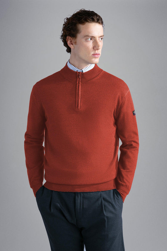 Paul & Shark - Col zip de laine mérinos effet délavé - LE CAPITAINE D'A BORD