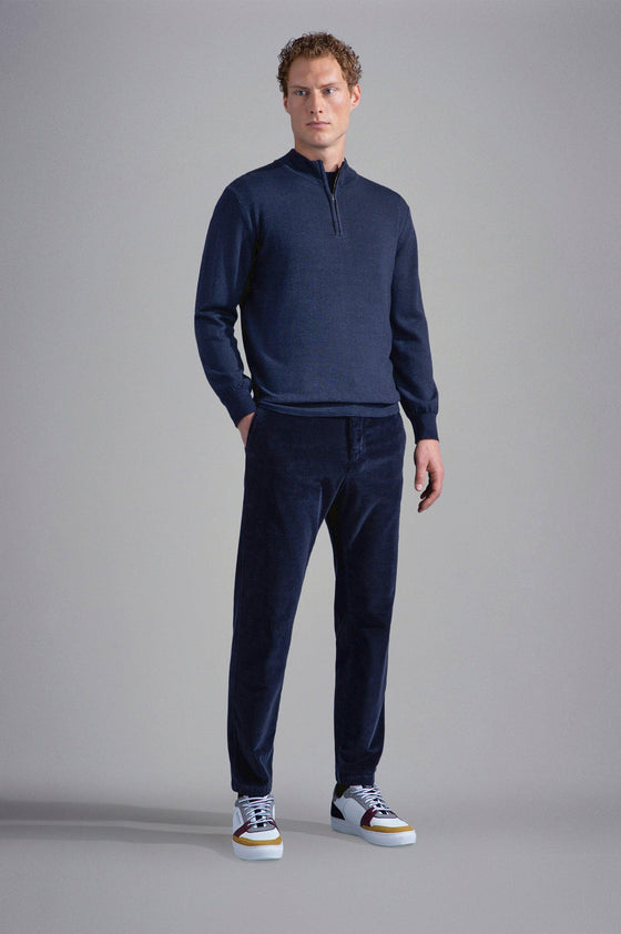 Paul & Shark - Col zip de laine mérinos effet délavé - LE CAPITAINE D'A BORD