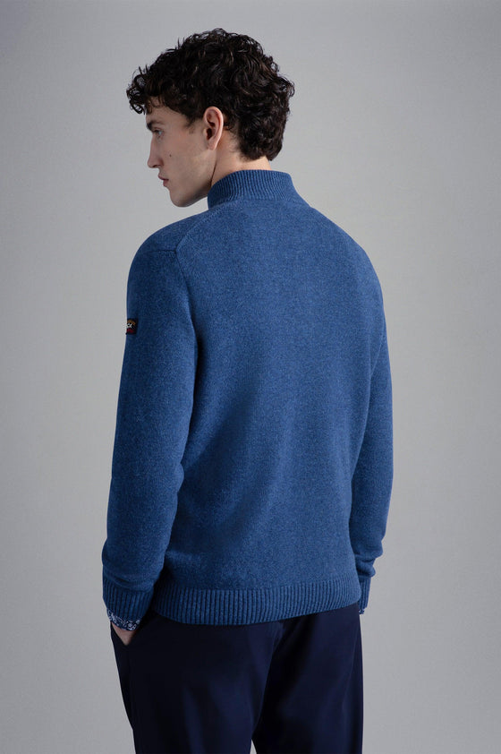Paul & Shark - Col zip de laine Shetland Eco-Wool - LE CAPITAINE D'A BORD