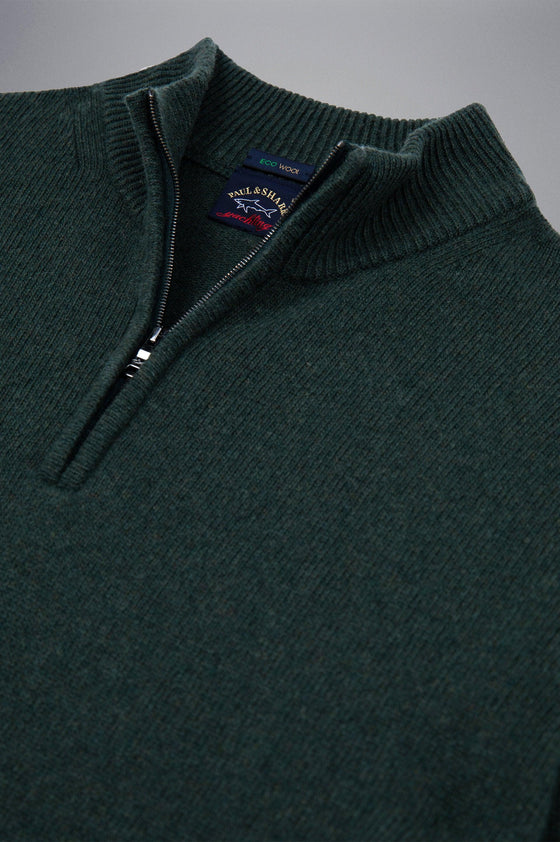 Paul & Shark - Col zip de laine Shetland Eco-Wool - LE CAPITAINE D'A BORD