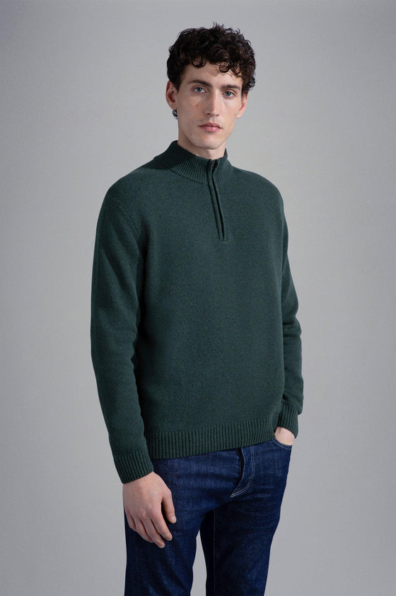 Paul & Shark - Col zip de laine Shetland Eco-Wool - LE CAPITAINE D'A BORD