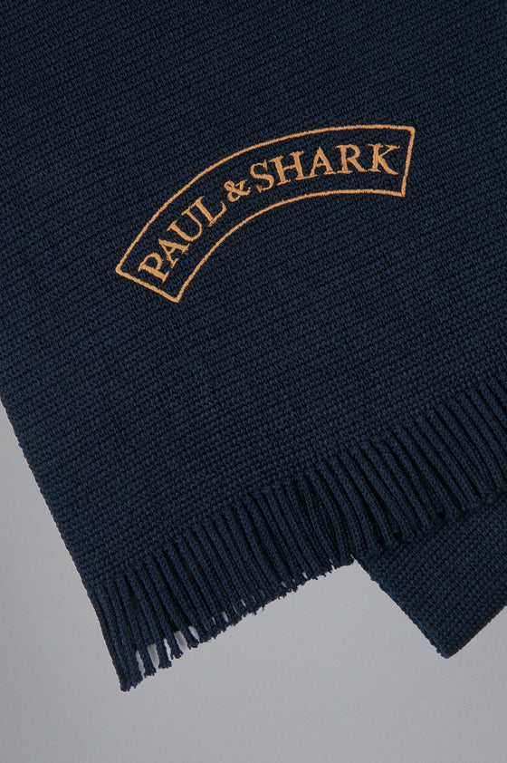 Paul & Shark - Écharpe de tricot laine avec broderie - LE CAPITAINE D'A BORD