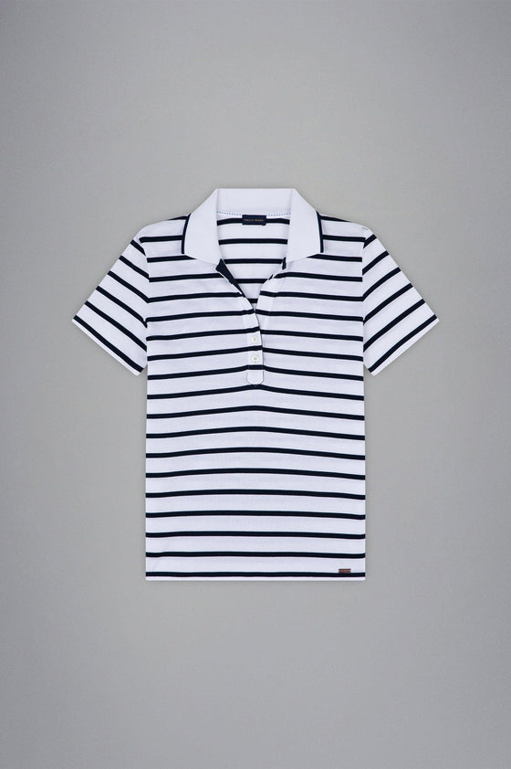 Paul & Shark Ladies - Polo manches courtes rayé de coton - LE CAPITAINE D'A BORD